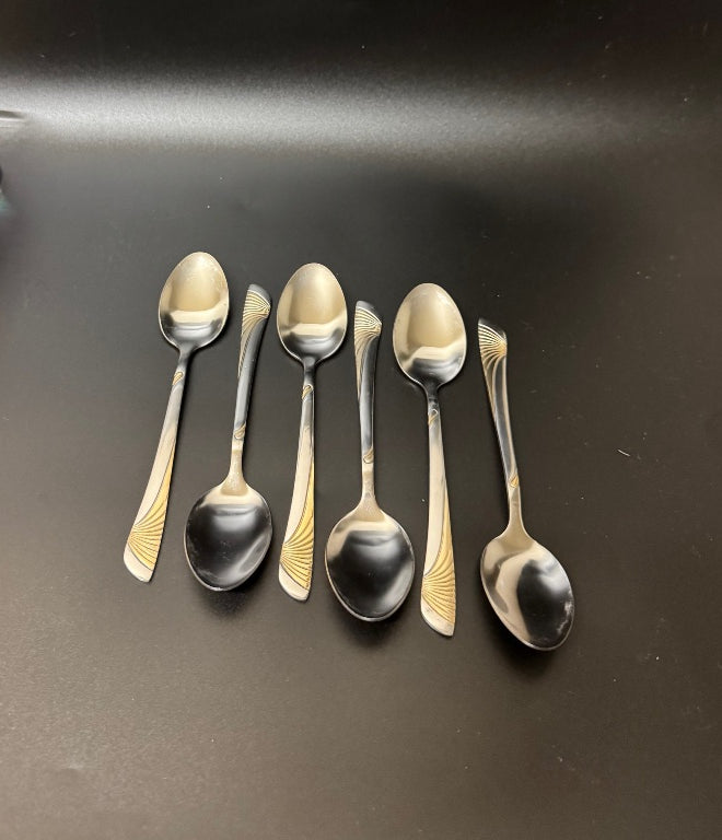 A11- 6-Piece Stainless Steel Tea Spoon Set in Premium Wing Design
