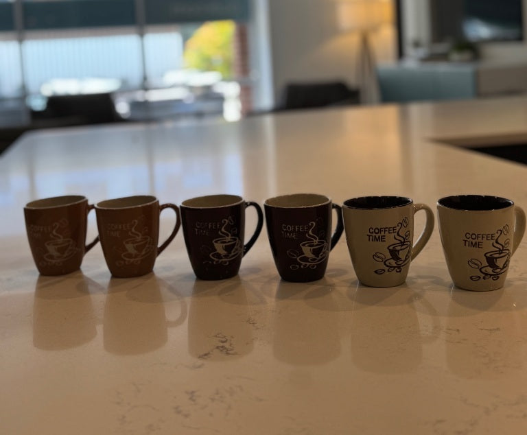 C80 – 6 Pieces Elegant Ceramic Tea / Coffee Set | “Good Morning” Design