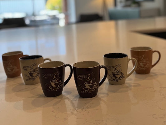 C80 – 6 Pieces Elegant Ceramic Tea / Coffee Set | “Good Morning” Design