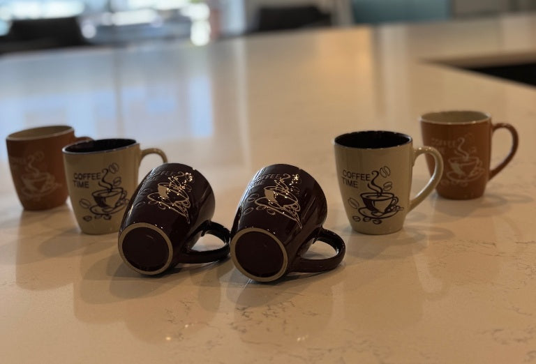 C80 – 6 Pieces Elegant Ceramic Tea / Coffee Set | “Good Morning” Design