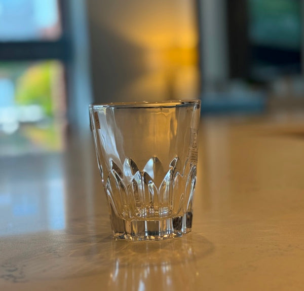 R13 Clear Glass Tumblers – Patterned Base, 300ml (Set of 6)