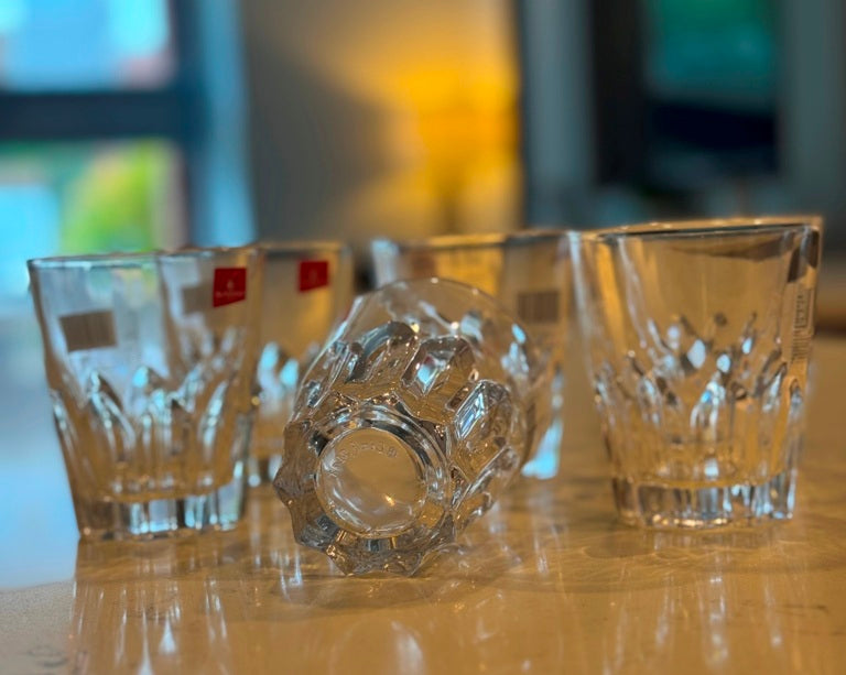 R13 Clear Glass Tumblers – Patterned Base, 300ml (Set of 6)