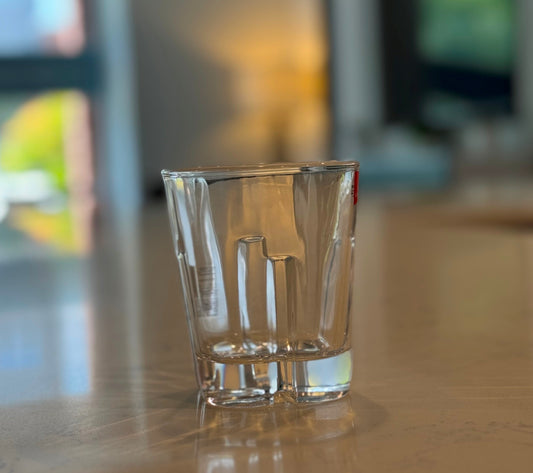 R14 Clear Glass Tumblers – Patterned Base, 320ml (Set of 6)