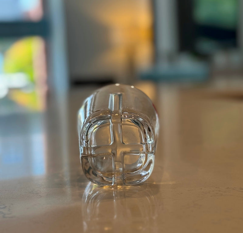 R14 Clear Glass Tumblers – Patterned Base, 320ml (Set of 6)