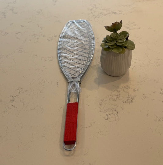 B5 Fish BBQ Basket with Wooden Handle – Grilling & Outdoor Cooking