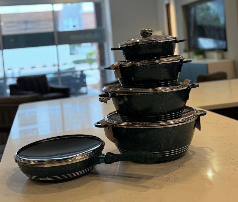 S1G – 10 Pieces Non-Stick Cookware Set in Vibrant Green