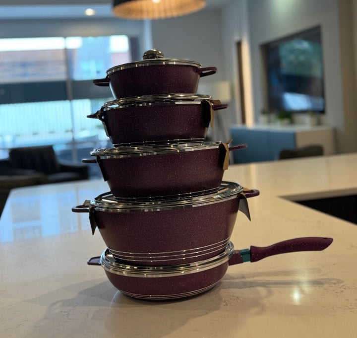 S1P – 10 Pieces Non-Stick Cookware Set in Vibrant Purple