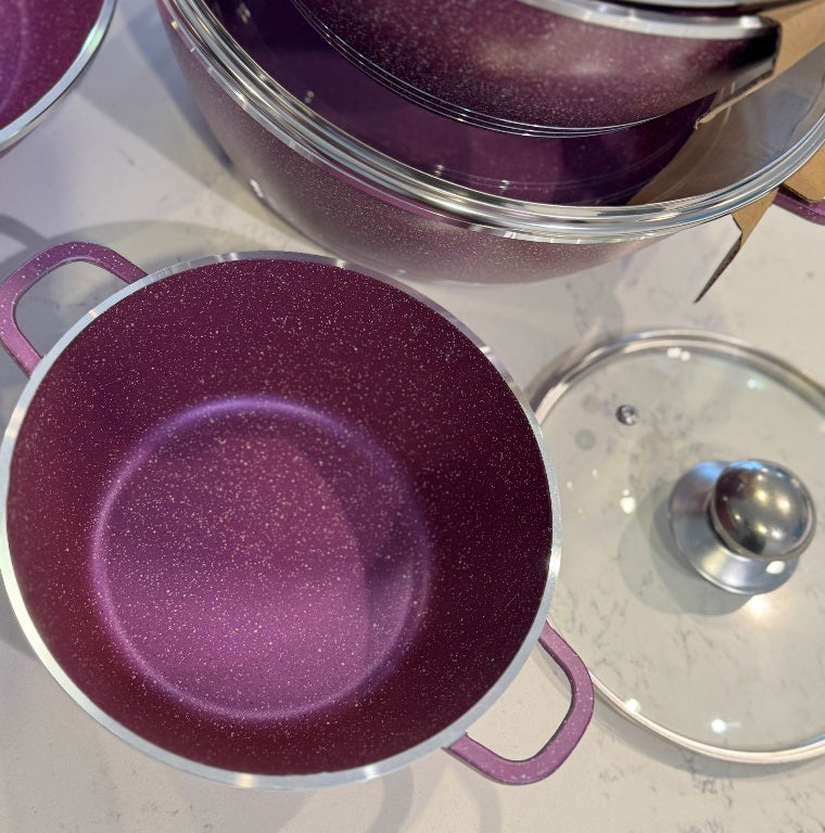 S1P – 10 Pieces Non-Stick Cookware Set in Vibrant Purple