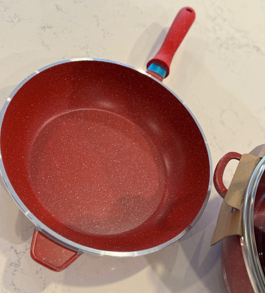 S1R – 10 Pieces Non-Stick Cookware Set in Vibrant Red