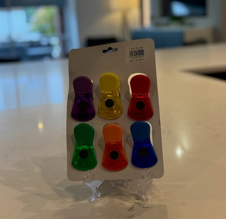 F38 – 6 Pieces Bag Clip Set in Vibrant Colors