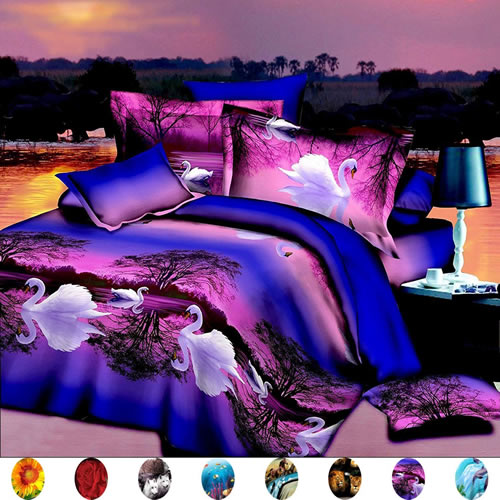 Vivid Fish Bed Sheet Set 3D Printed Polyester Green Bed Flat Sheet With  Pillowcase Bed Linen